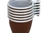 Чашка кофейная коричнево-белая 200 мл (Пермь) (уп. 50 шт)