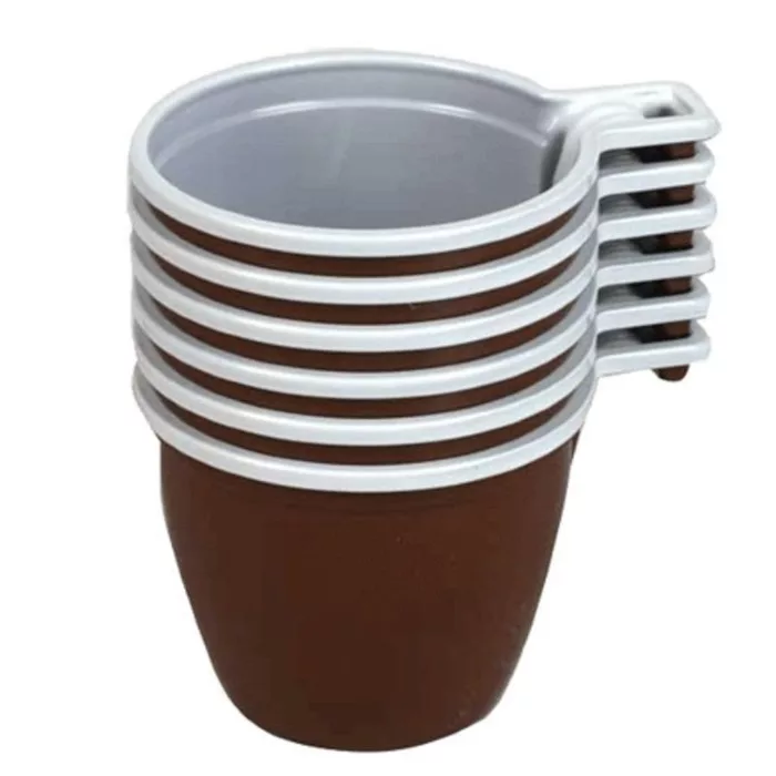 Чашка кофейная коричнево-белая 200 мл (Пермь) (уп. 50 шт)