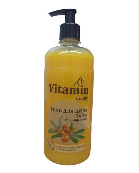 Гель д/душа Vitamin 5 ягод 650мл Гель д/душа Vitamin 5 ягод 650мл