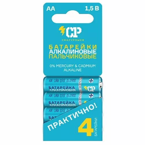 Эл-т пит LR6 CRAZYPOWER BL4 алкалиновые (бл. 4 шт) Эл-т пит LR6 CRAZYPOWER BL4 алкалиновые (бл. 4 шт)