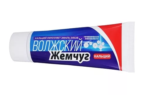 Зубная паста "Волжский жемчуг" Кальций 90 г Зубная паста "Волжский жемчуг" Кальций 90 г